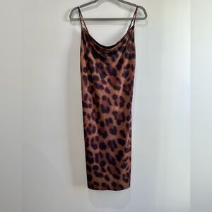 L’AGENCE Tami Cowl Neck Leopard Midi Slipdress 6